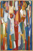 Festivités (1986)  - Oil on Canvas - 130.5 x 81.5 cm. 